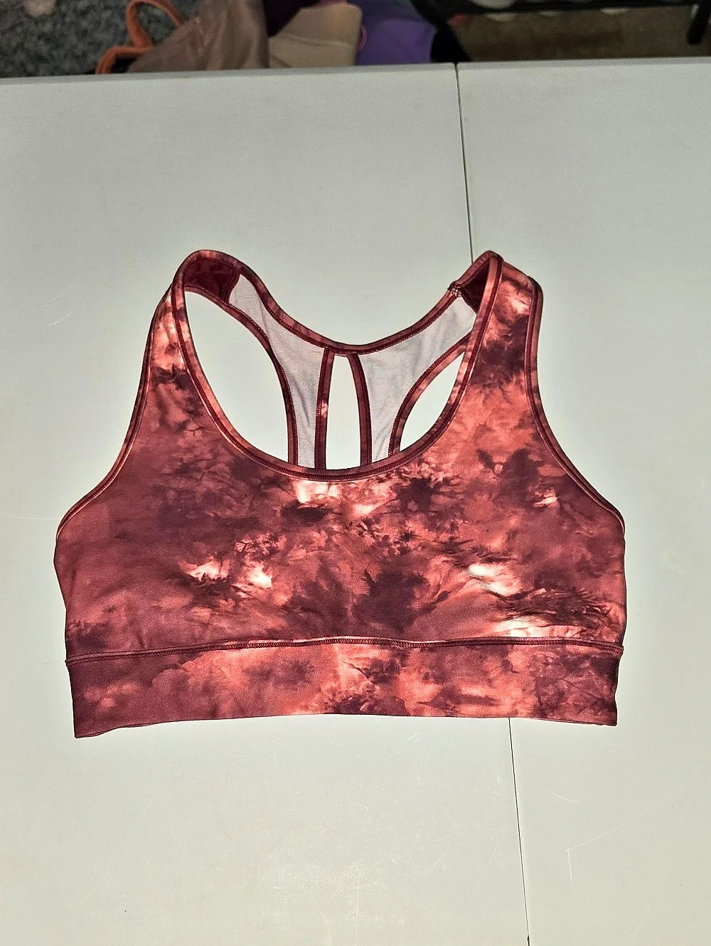 Jessica Simpson Abstract Sports Bra in Red Size Medium